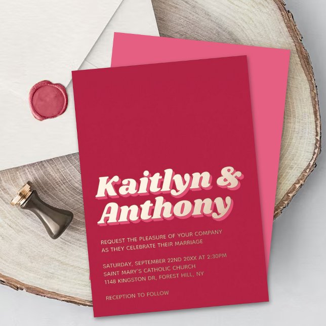 70's Retro Groovy Viva Magenta Wedding Real (Creator Uploaded)