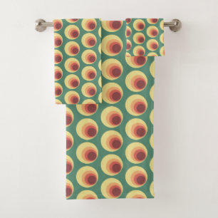 70's Retro Inspired Circle Pattern Bath Towel Set
