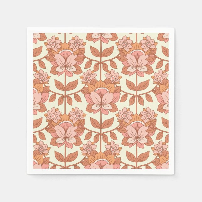 70s Retro Inspired Wedding Napkin (Front)