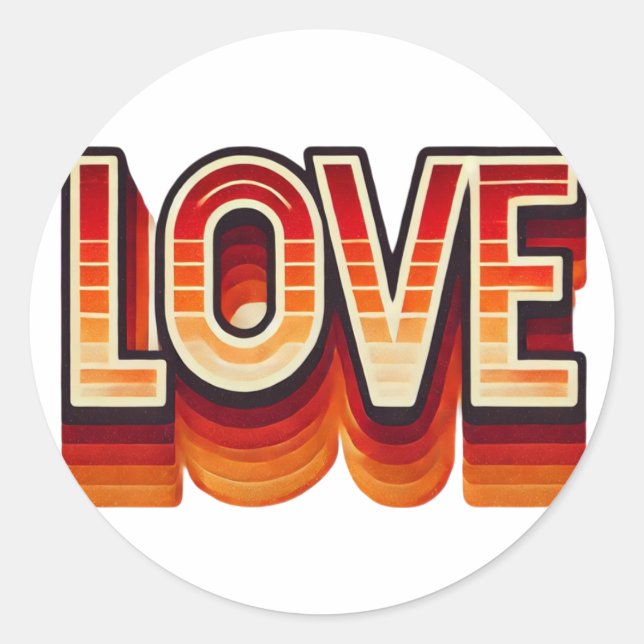 70s Retro LOVE Stickers (Front)