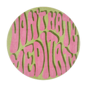70s Retro: 'Meditate' Motivational Poster Cutting Board
