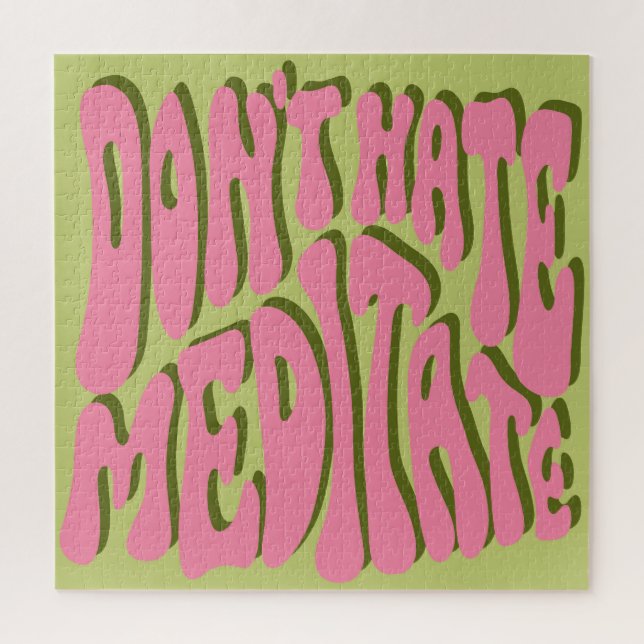 70s Retro: 'Meditate' Motivational Poster Jigsaw Puzzle (Vertical)