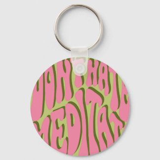 70s Retro: 'Meditate' Motivational Poster Keychain