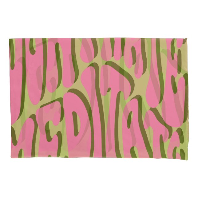 70s Retro: 'Meditate' Motivational Poster Pillowcase (Front)