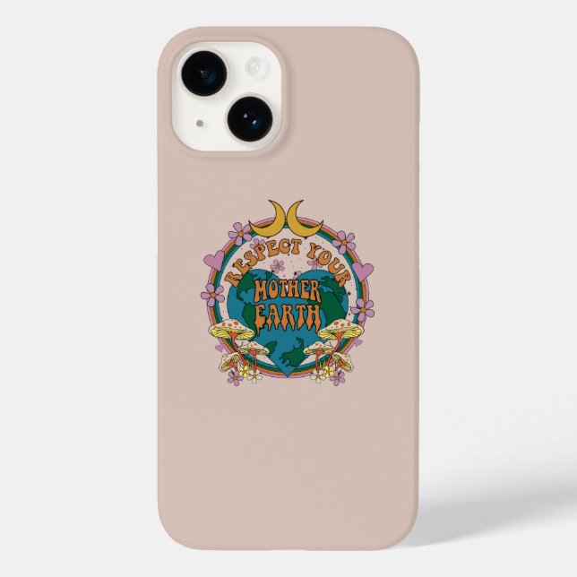 70's Retro Mother Earth Graphic Case-Mate iPhone Case (Back)
