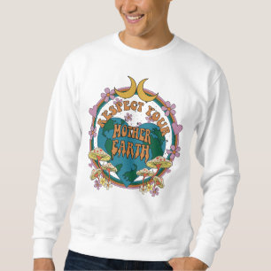 70's Retro Mother Earth Graphic Sweatshirt