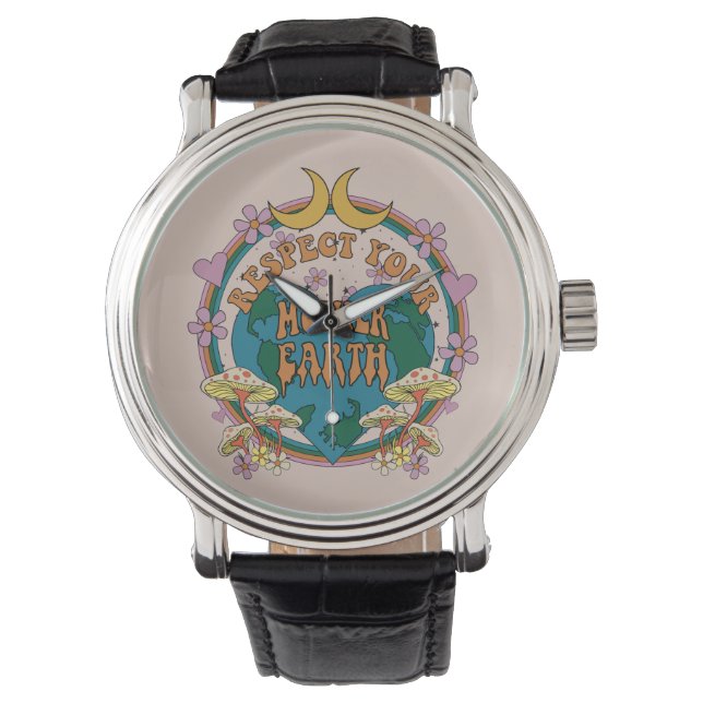 70's Retro Mother Earth Graphic Watch (Front)