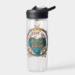 70's Retro Mother Earth Graphic Water Bottle
