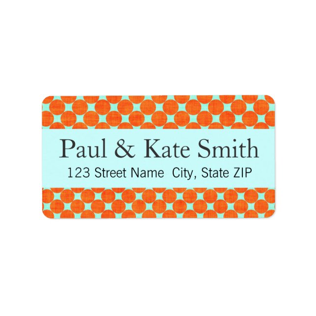70s Retro Orange Dots Textured Label (Front)