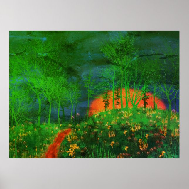 70's Retro Painted Landscape Poster (Front)