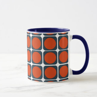 70s Retro Pattern in Orange & Blue Mug