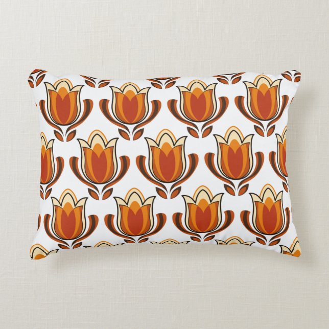 70's retro pattern material illustration70s,1970,p accent pillow (Front)