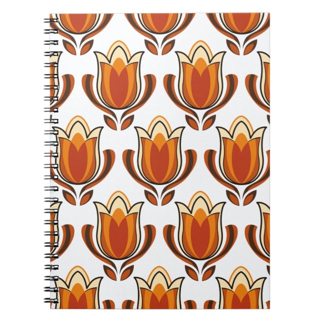 70's retro pattern material illustration70s,1970,p notebook (Front)