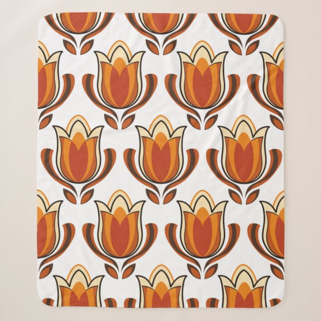 70's retro pattern material illustration70s,1970,p sherpa blanket (Front)
