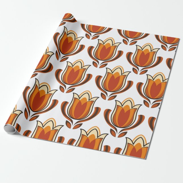 70's retro pattern material illustration70s,1970,p wrapping paper (Unrolled)