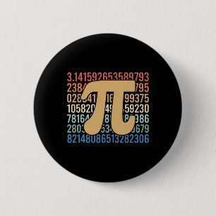 70s Retro Pi Day Math Equation Numbers Teacher Stu 2 Inch Round Button