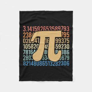 70s Retro Pi Day Math Equation Numbers Teacher Stu Fleece Blanket