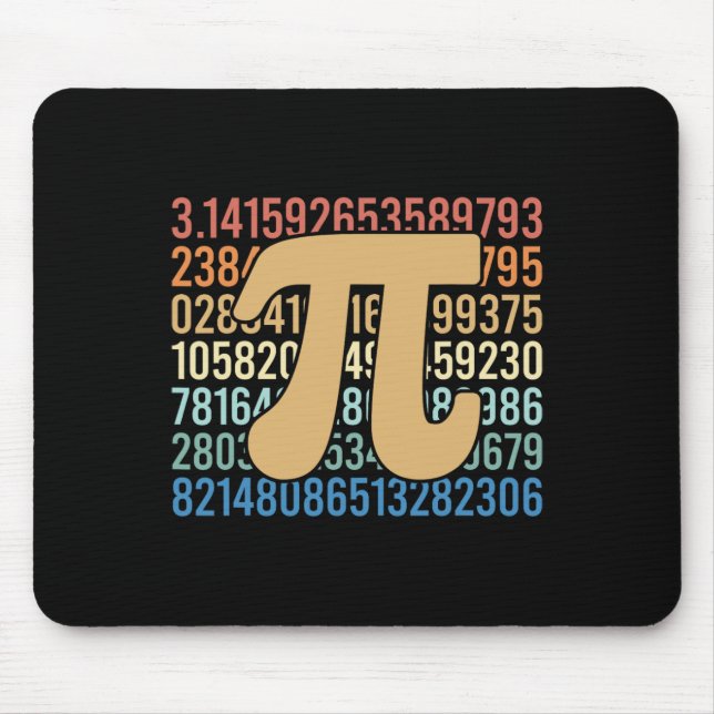70s Retro Pi Day Math Equation Numbers Teacher Stu Mouse Pad (Front)