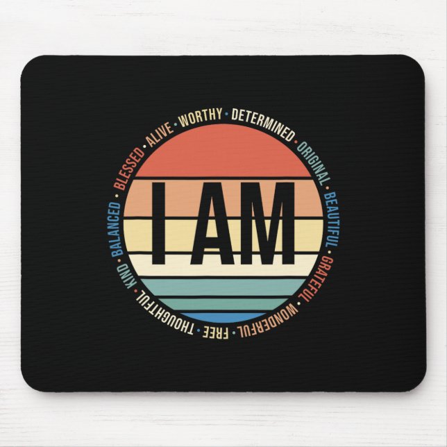 70s Retro Positive Affirmations Self Care Gift Men Mouse Pad (Front)