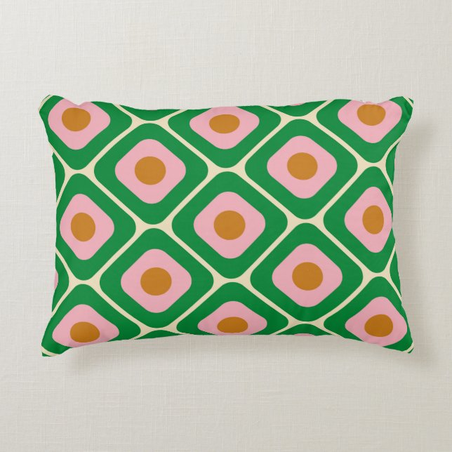 70's Retro Seamless Pattern. 60s and 70s Aesthetic Accent Pillow (Front)