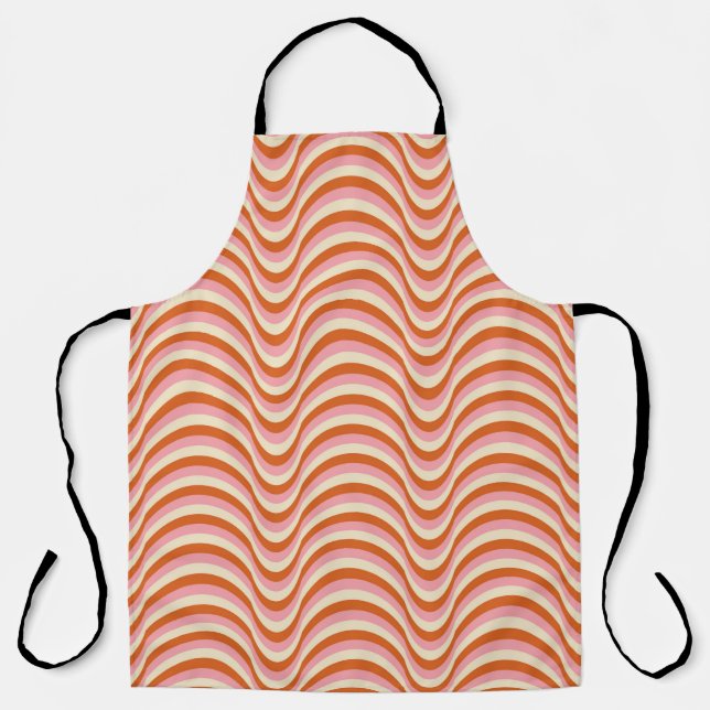 70's Retro Seamless Pattern. 60s and 70s Aesthetic Apron (Front)