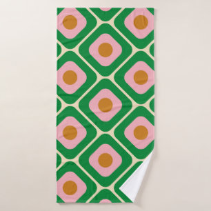 70's Retro Seamless Pattern. 60s and 70s Aesthetic Bath Towel