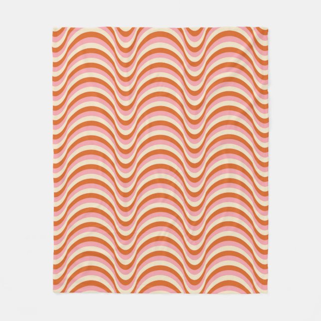 70's Retro Seamless Pattern. 60s and 70s Aesthetic Fleece Blanket (Front)