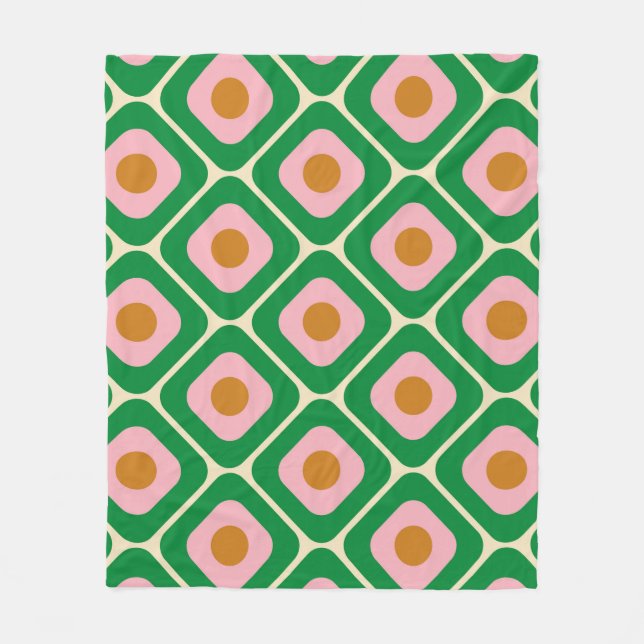 70's Retro Seamless Pattern. 60s and 70s Aesthetic Fleece Blanket (Front)