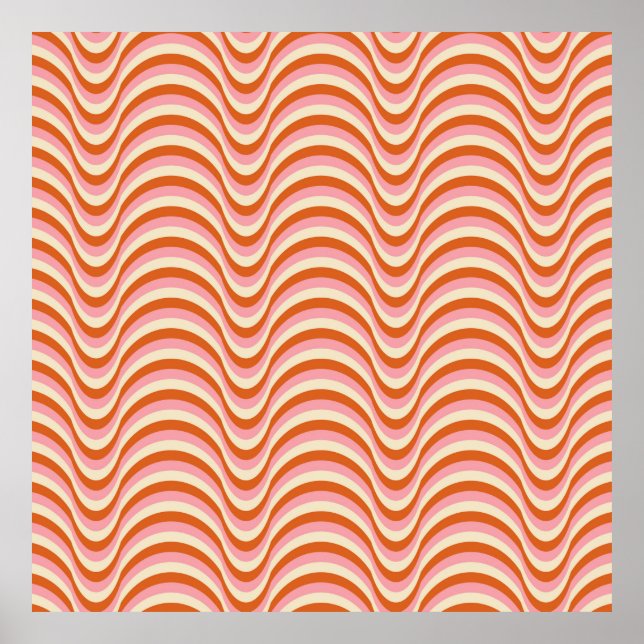 70's Retro Seamless Pattern. 60s and 70s Aesthetic Poster (Front)