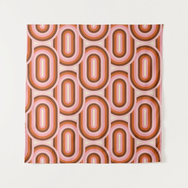 70's Retro Seamless Pattern. 60s and 70s Aesthetic Tapestry (Front)