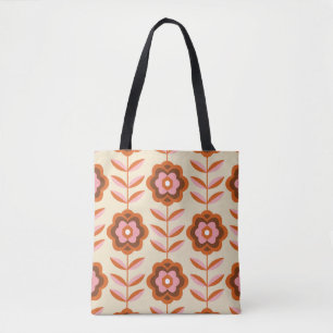 70's Retro Seamless Pattern. 60s and 70s Aesthetic Tote Bag