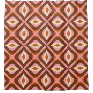 70s Retro Seamless Pattern in Orange,  Brown,  Pin