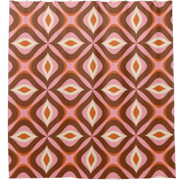 70s Retro Seamless Pattern in Orange,  Brown,  Pin (Front)