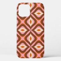 70s Retro Seamless Pattern in Orange,  Brown,  Pin