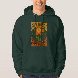 70's Retro Smiling Daisy Flower Hoodie
