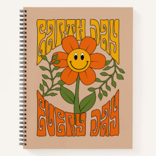 70's Retro Smiling Daisy Flower Notebook