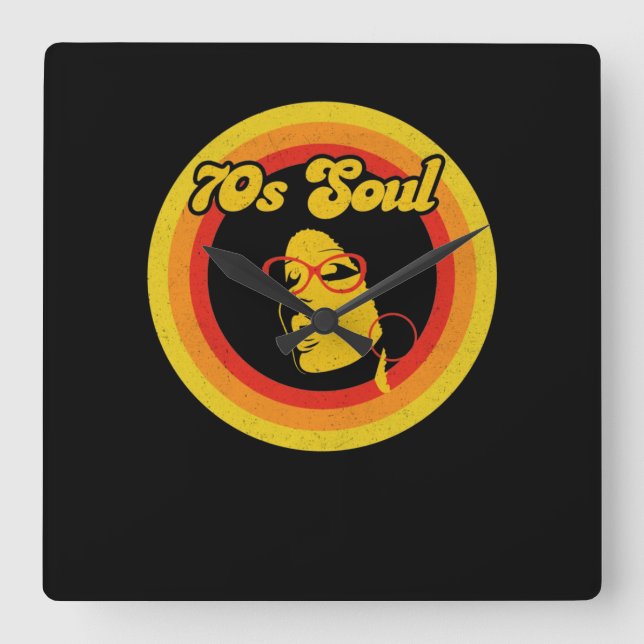 70s Retro Soul Music Gerne Soul Music Square Wall Clock (Front)