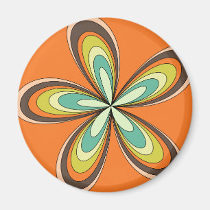 70's retro spring hippie flower power magnet