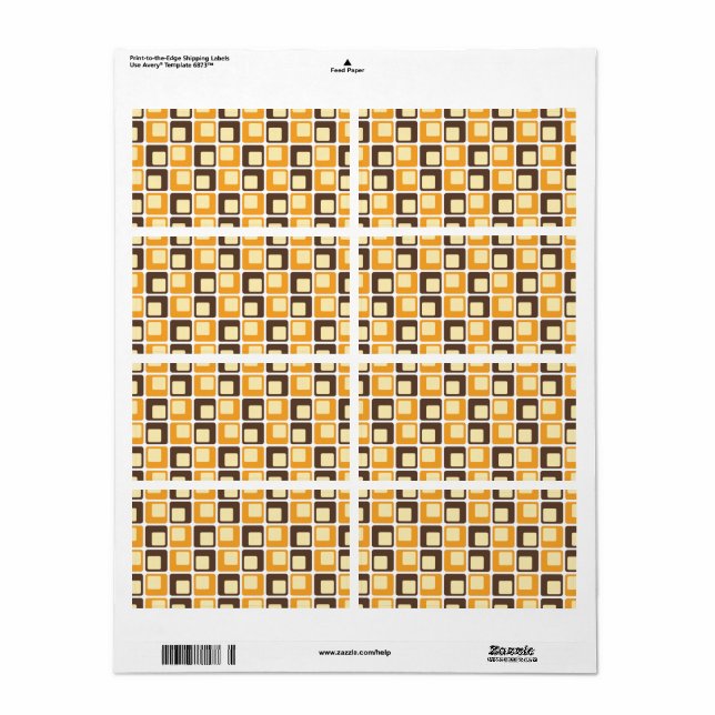70s Retro Square Shapes Pattern (Full Sheet)
