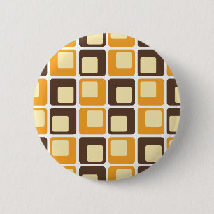 70s Retro Square Shapes Pattern 2 Inch Round Button