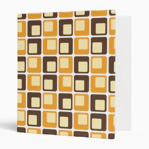 70s Retro Square Shapes Pattern Binder