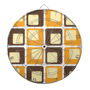 70s Retro Square Shapes Pattern Dartboard