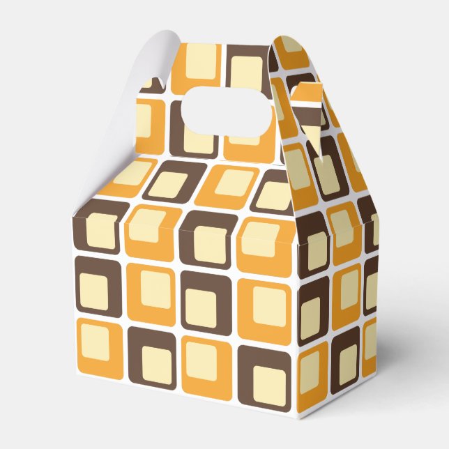 70s Retro Square Shapes Pattern Favour Box (Front Side)