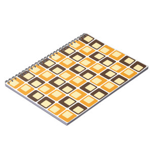70s Retro Square Shapes Pattern Notebook