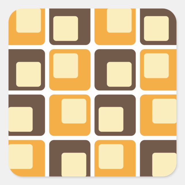 70s Retro Square Shapes Pattern Sticker (Front)