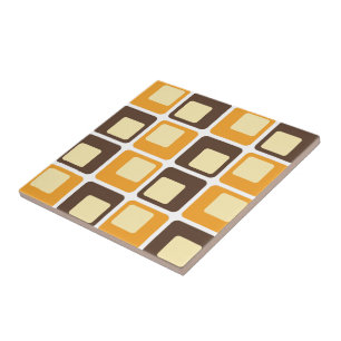 70s Retro Square Shapes Pattern Tile