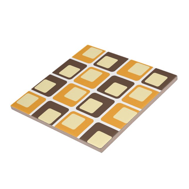 70s Retro Square Shapes Pattern Tile (Side)