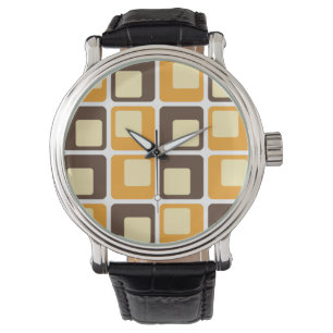 70s Retro Square Shapes Pattern Watch