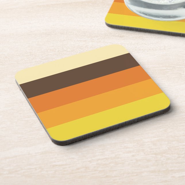 70s Retro Striped Color Pattern Coaster (Left Side)