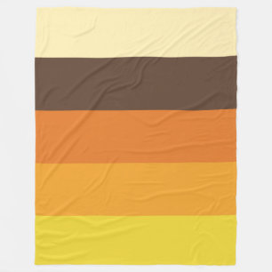 70s Retro Striped Color Pattern Fleece Blanket
